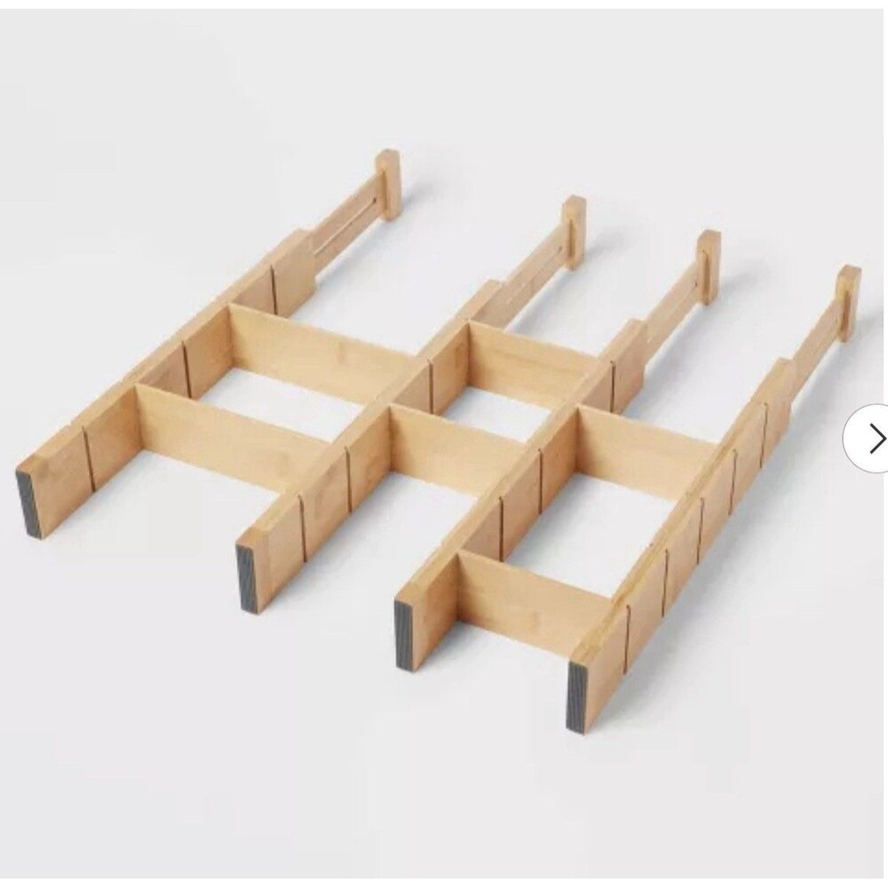 Brightroom 4pk Expandable Drawer Dividers Yellow Natural Closet Organizer NOB